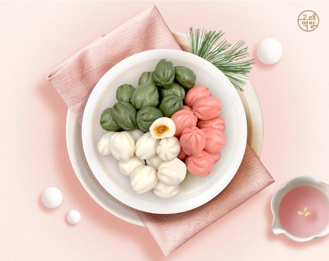 쫄깃달콤 굳지 않는 삼색송편 32~35알 돌잔치/백일상/환갑/칠순