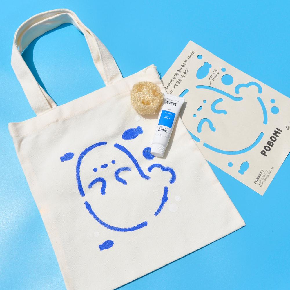 스텐실 에코백 꾸미기 DIY 키트 사탕수수 종이 얼스팩 간편한 미술활동