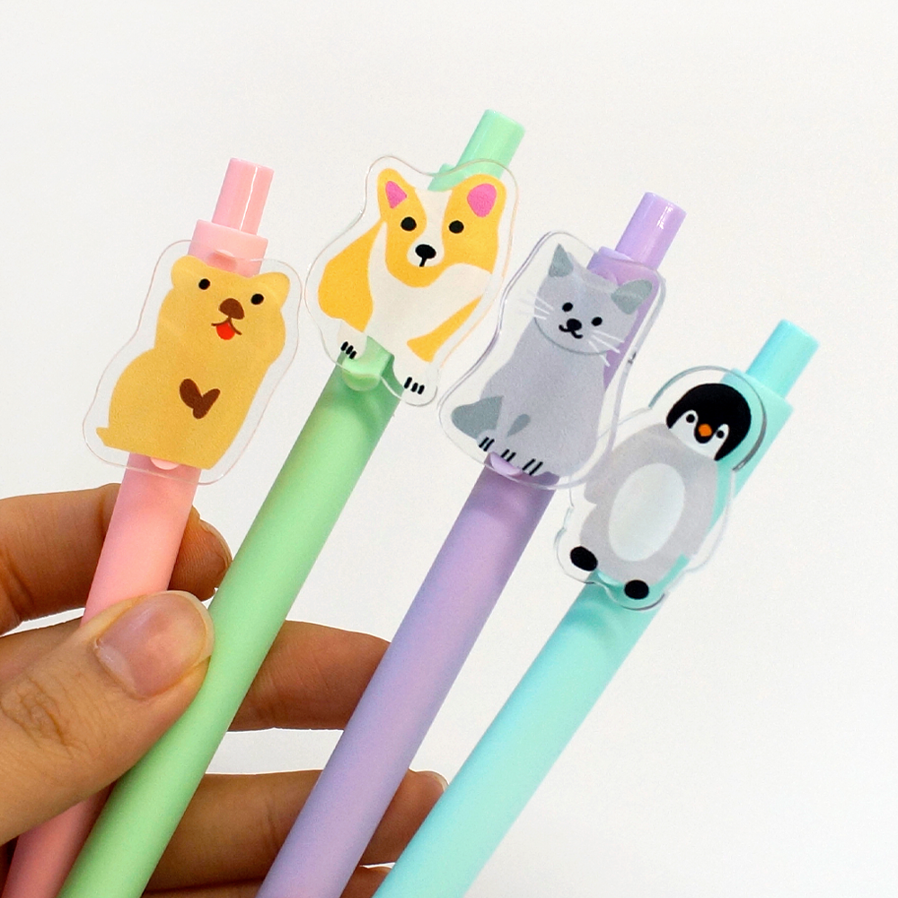 보킷 아크릴 젤펜 동물 (쿼카/펭귄/고양이/웰시코기)