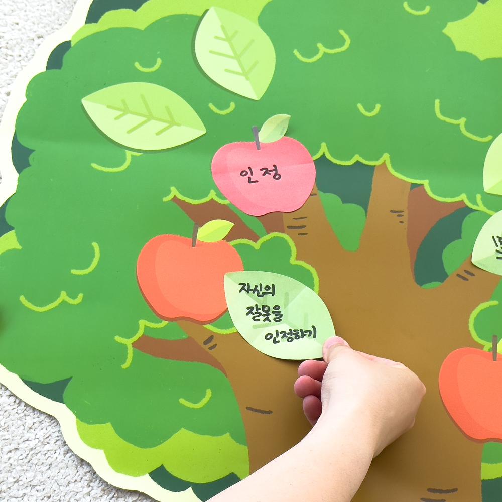 에듀피스 나무포스터 재단형 5장+ 나뭇잎스티커 3개 set