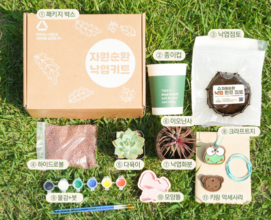 자원순환 낙엽키트 (폐낙엽 업사이클링 세트+낙엽 키링 만들기 체험)