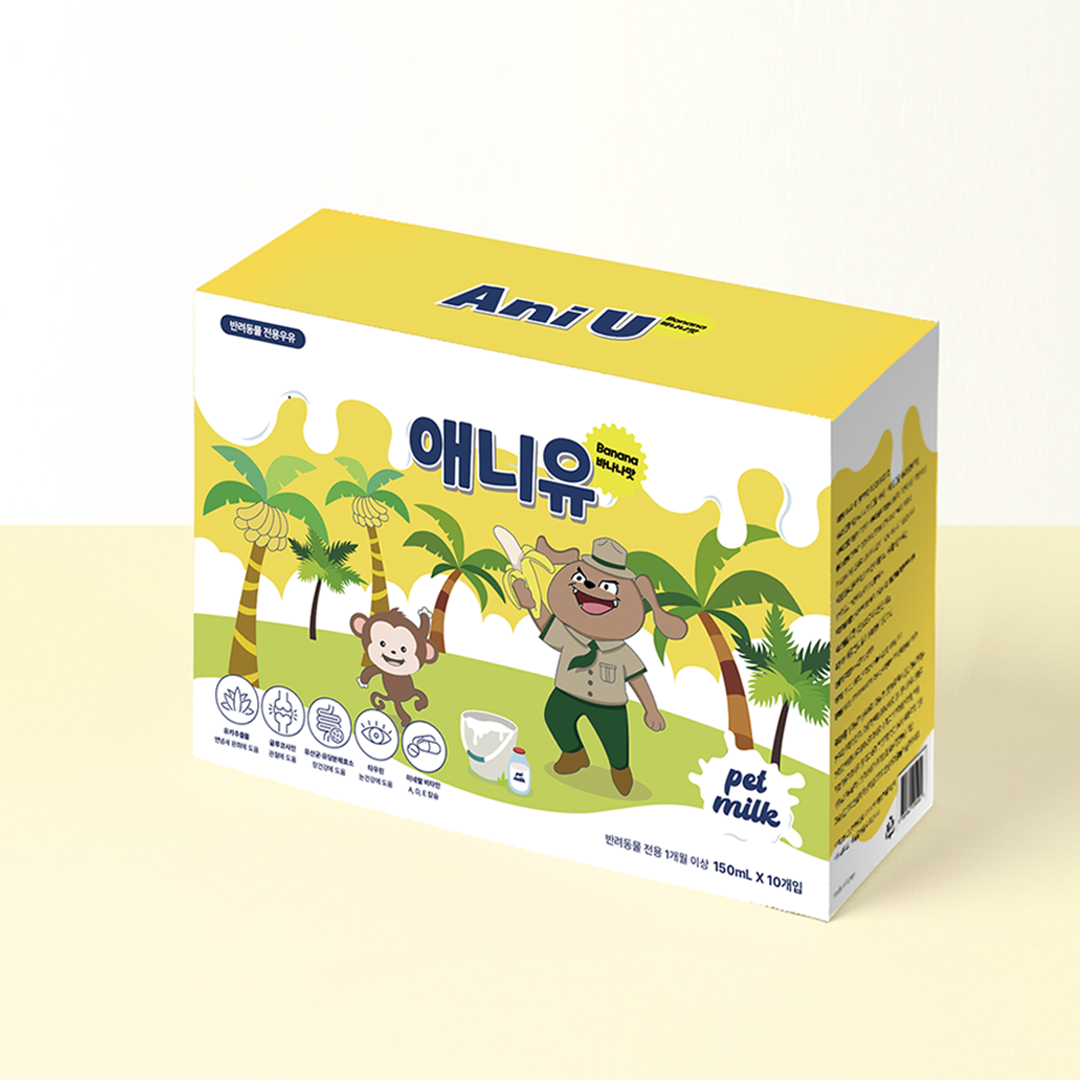 애니먼 강아지 고양이 우유 바나나맛 애니유 150ml 10개입