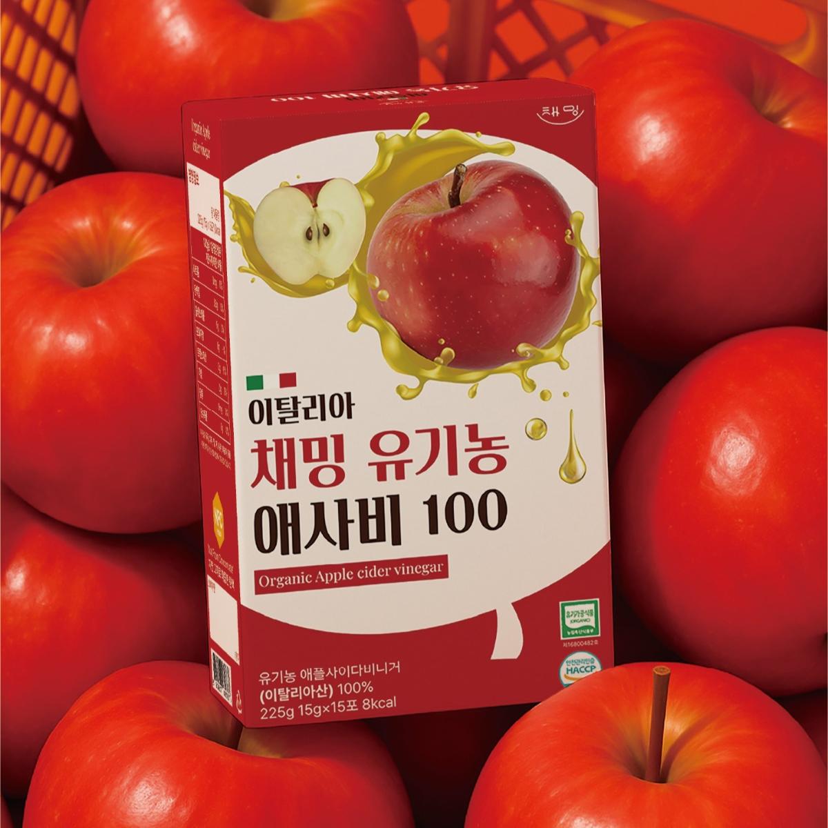 채밍 애사비 스틱 유기농 사과초모식초 NFC착즙 애플사이다비니거 15g 15포