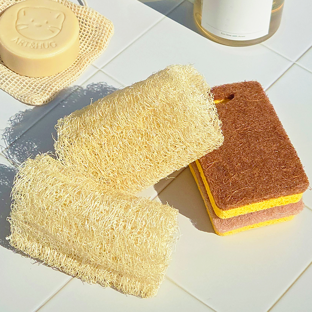 천연 통수세미 2P 코코넛 수세미 2P 세트 플라스틱제로 제로웨이스트 주방용품