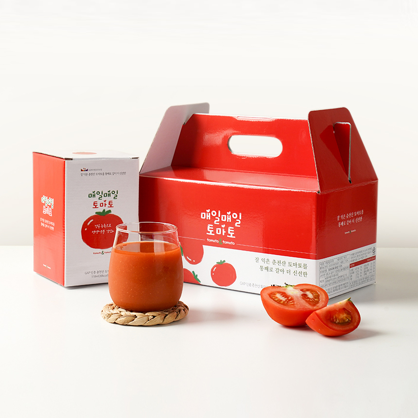 통째로 갈아만든 국내산100% 진짜 토마토즙 (110ml x 7팩)