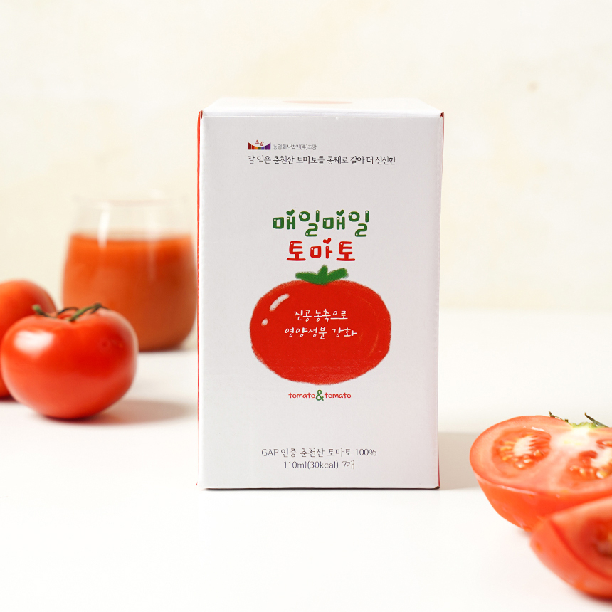 통째로 갈아만든 국내산100% 진짜 토마토즙 (110ml x 7팩)-농업회사법인 주식회사 초맘-차세대 판로플랫폼 스토어(STORE) 36.5