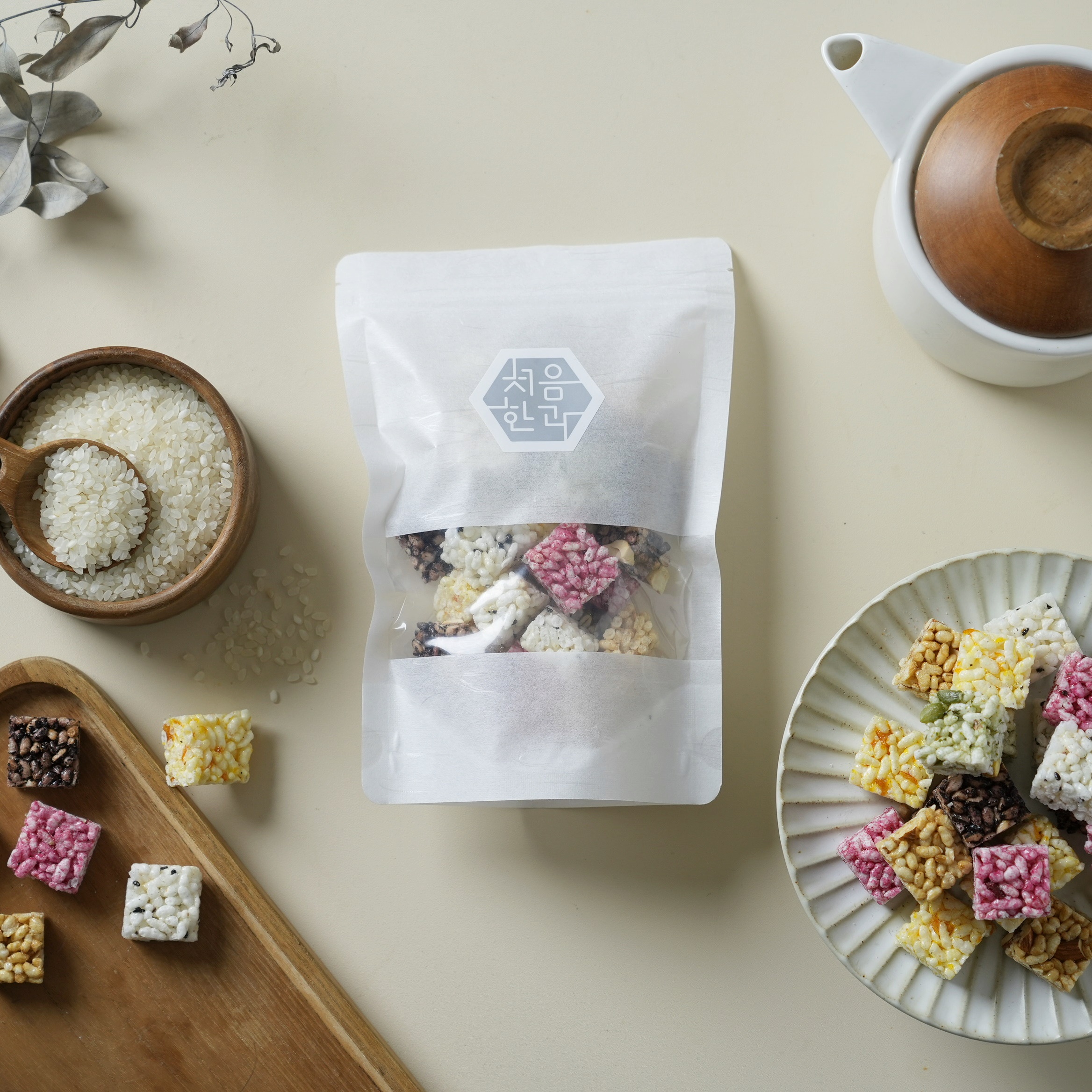 처음한과 오색쌀강정 100g 지퍼 간식세트