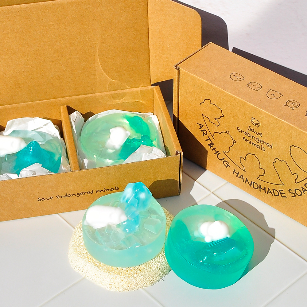 아트앤허그 북극곰 천연 수제비누 2P세트 식물성 MP비누 병풀성분 레몬오일 답례품 선물 추천-주식회사 아트앤허그-차세대 판로플랫폼 스토어(STORE) 36.5