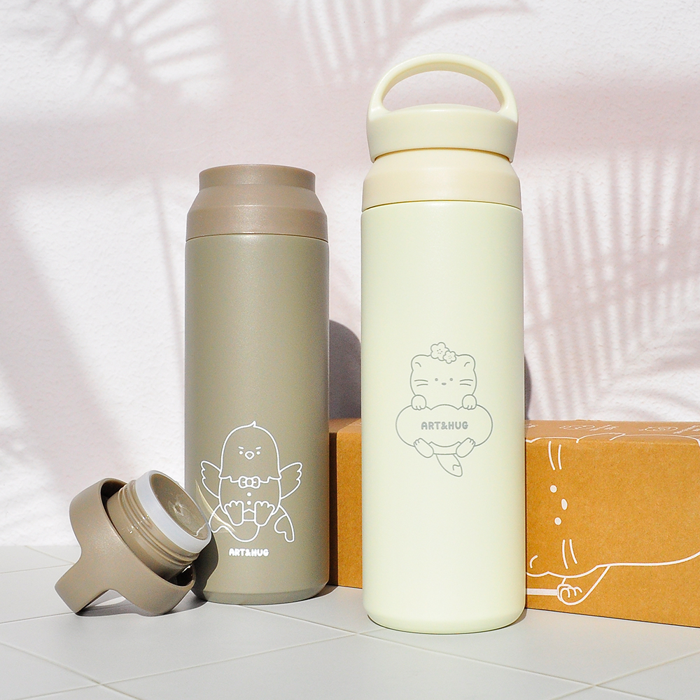 아트앤허그 지구수비대 스텐 텀블러 500ml 보온보냉 손잡이형 선물