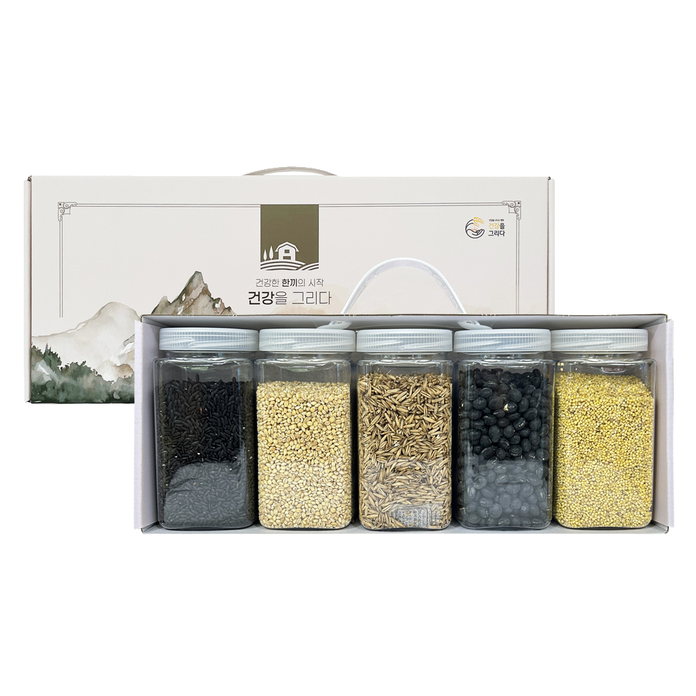 국내산 잡곡선물세트{찰흑미,찰보리,귀리,서리태,찰기장]