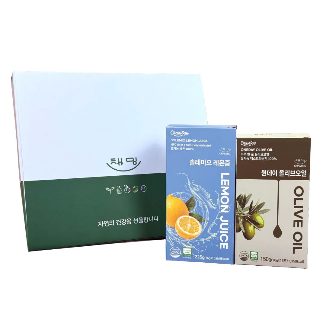 채밍 레몬즙 올리브오일 2종 건강선물세트