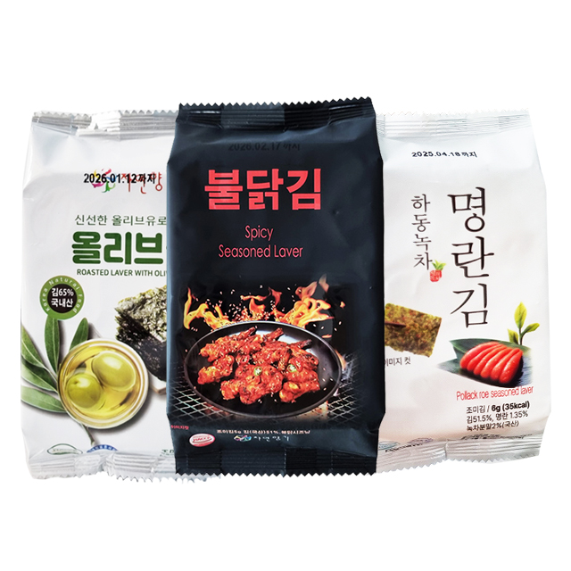 36봉 혼합세트 (명란김, 불닭김. 올리브김)