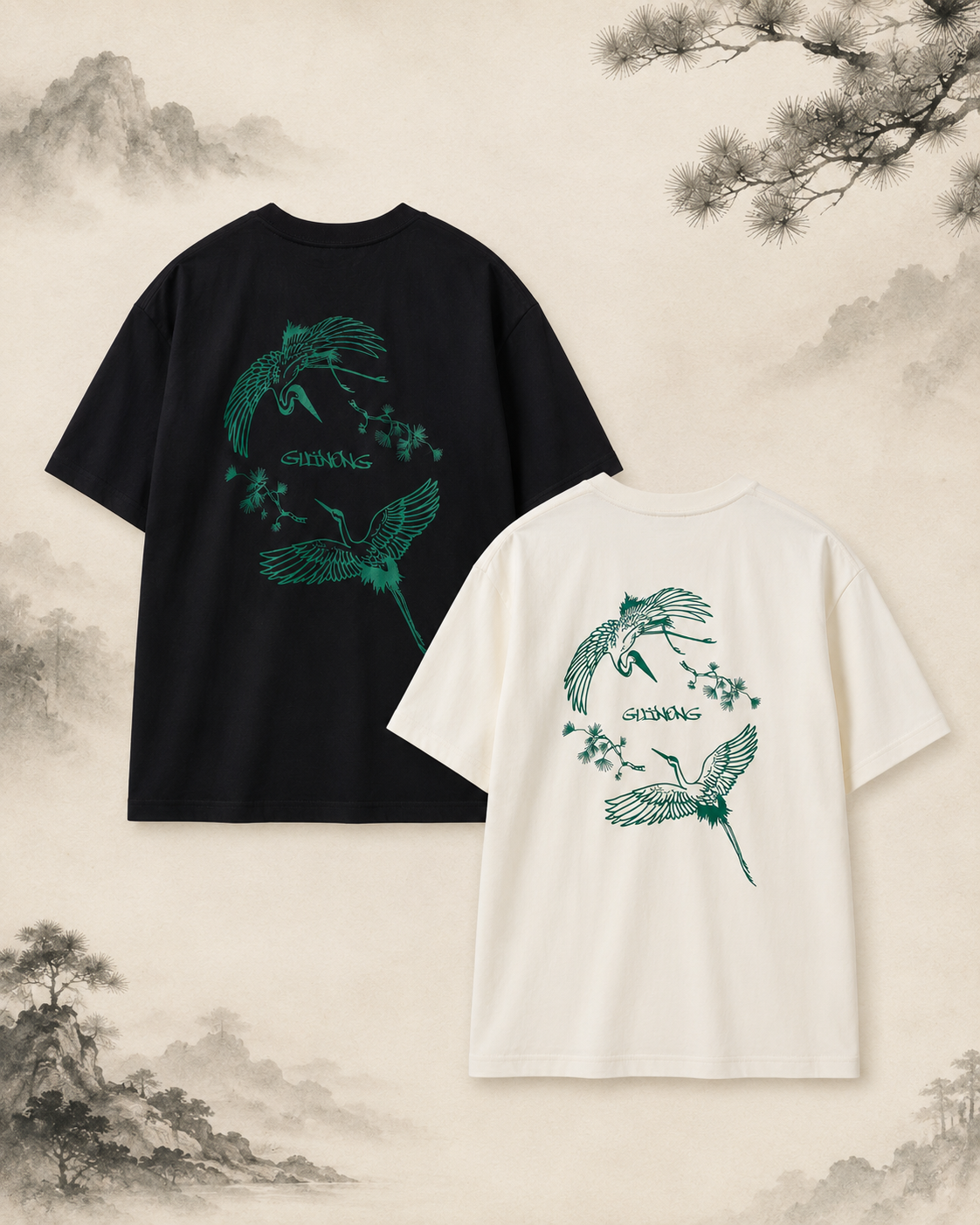 학씨 오버핏 면반팔 전통 티셔츠 3XL 2XL~XS