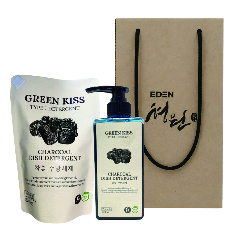 [친환경인증] 그린키스 참숯주방 2종 세트 (500ml)
